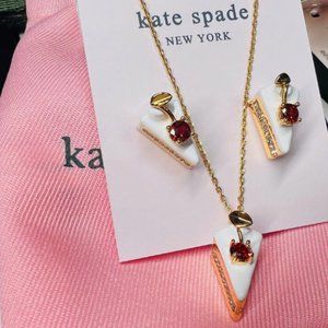 Kate Spade Pastry Shop Cake Stud Earrings and Pendant Necklace NEW